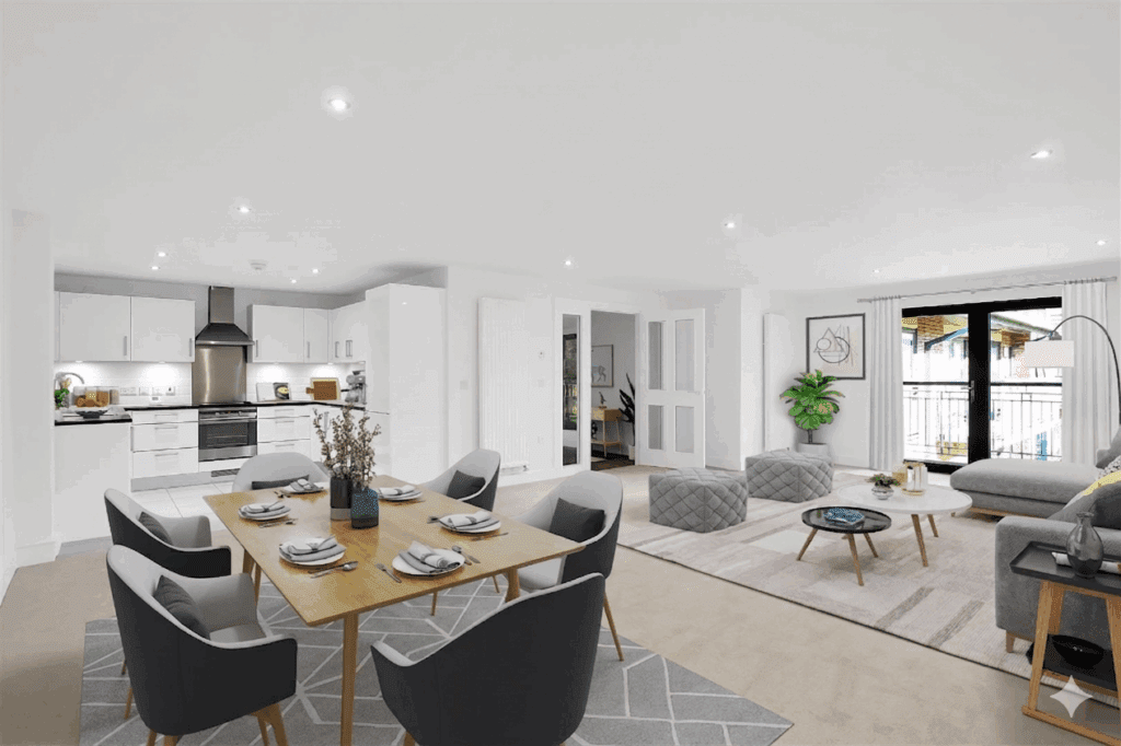 Example of a lounge in 2 bedroom apartment at Grove Place